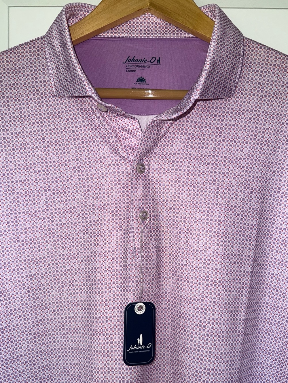 johnnie-O "Voodoo" Lattice Micro-Print Performance Polo - NWT - Picture 2 of 8